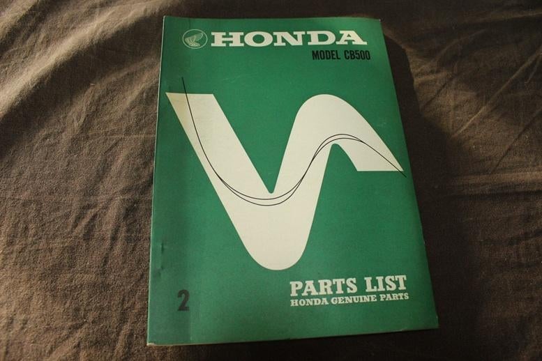 Honda CB500 four 1971 motorcycle parts list CB500 F, Ophalen of Verzenden, Honda