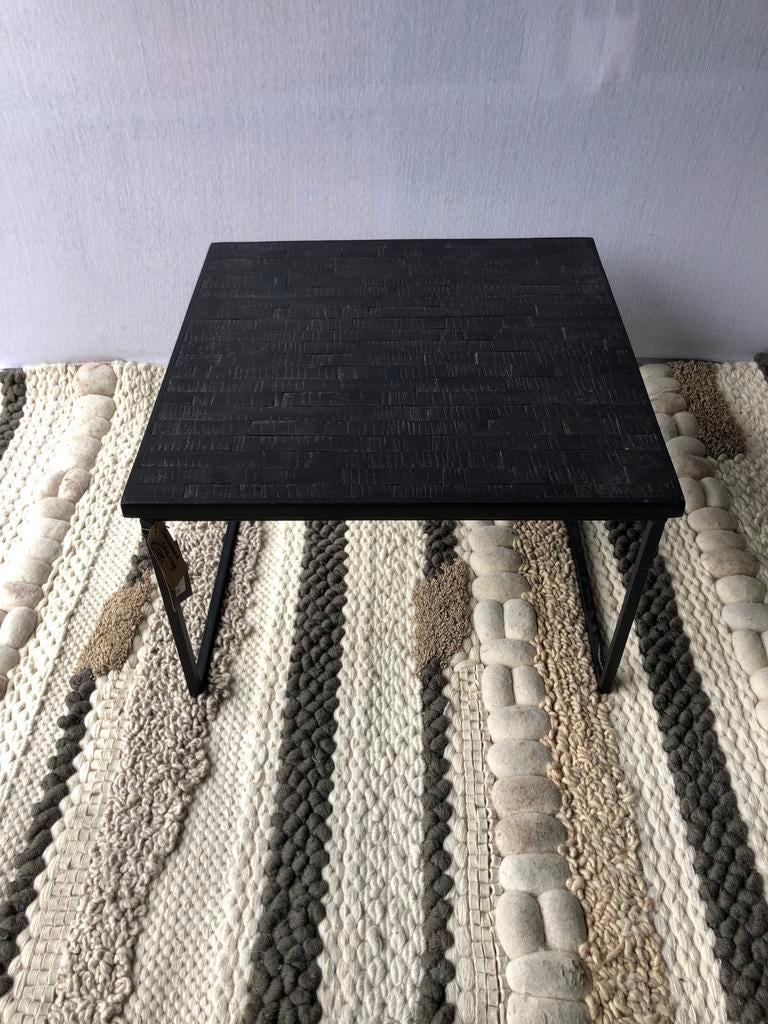 Salontafel Mango hout & staal - 60x60cm - Nu €65!, ., 50 tot 100 cm, ., Vierkant