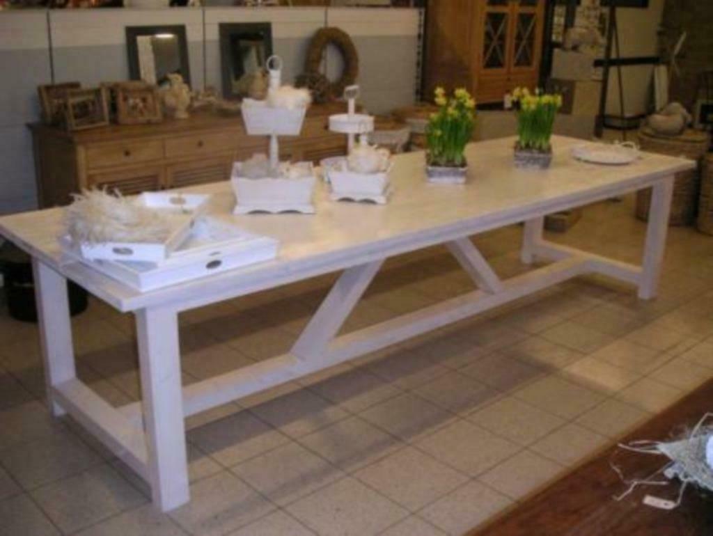 witte tafel maten 190-200-220-240-260-280-300-330-350-400, Ophalen of Verzenden, Landelijk, Grenenhout, Rechthoekig