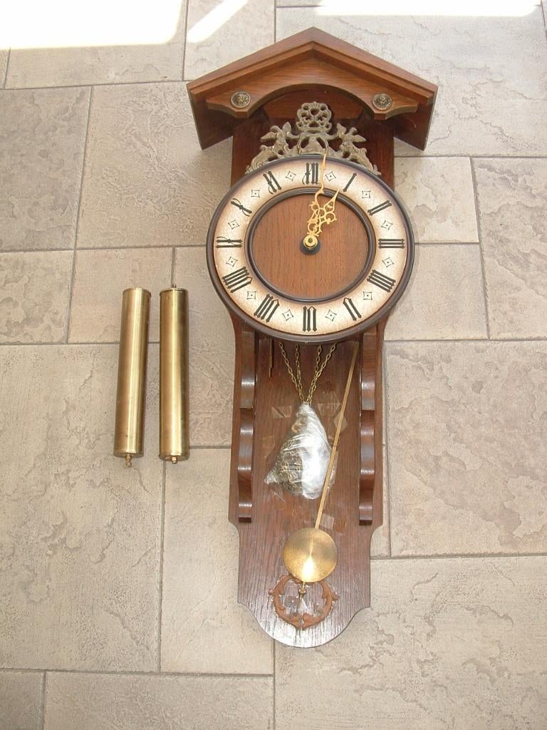 West Duitse regulateur klok wandklok met gewichten, Antiek en Kunst, Antiek | Klokken, Ophalen