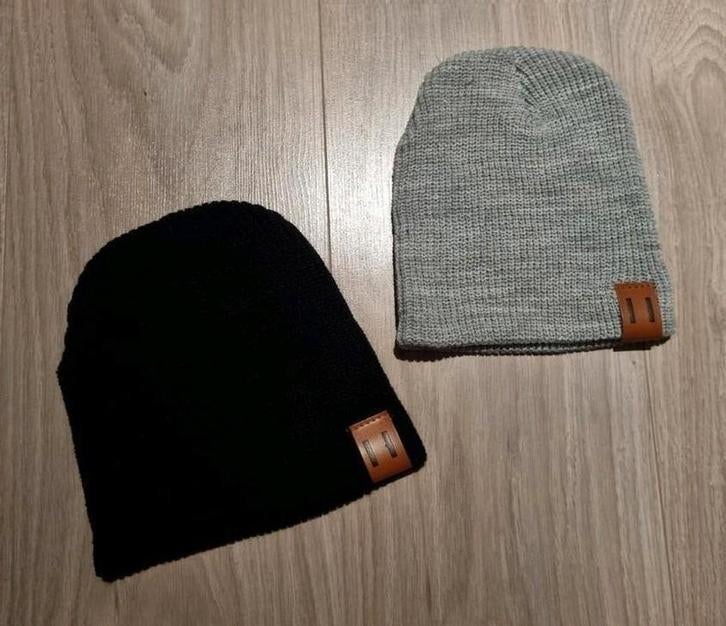 2 baby/ kinder mutsen. Muts. Zwart en grijs. Nieuw!!, Ophalen of Verzenden, Nieuw, Zwart, Overige merken