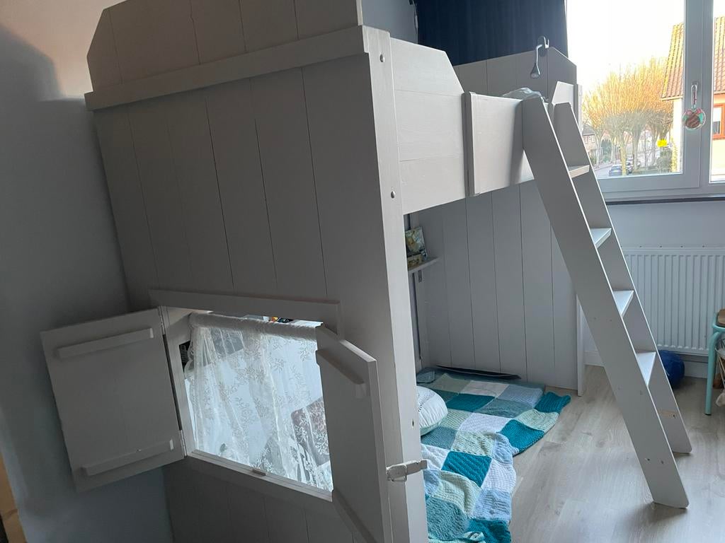 Hoogslaper 90x200 Combitex in de kleur Elephant’s Breath, Ophalen, Gebruikt, Hoogslaper