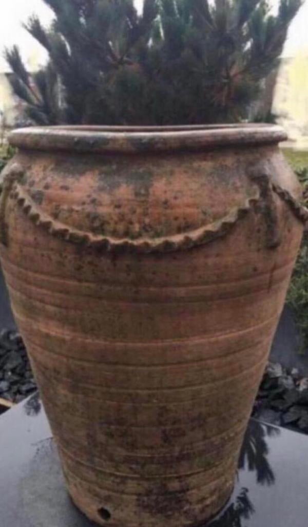 Prachtige antieke Toscaanse Terracotta vaas bloempot 57cm, 25 tot 40 cm, Rond, Ophalen of Verzenden, Zo goed als nieuw