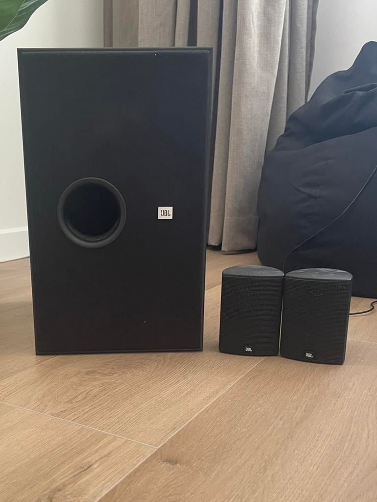JBL SMS 100 Satelliet Systeem - Goede Geluidskwaliteit, Ophalen of Verzenden, Zo goed als nieuw, 60 tot 120 watt, Subwoofer