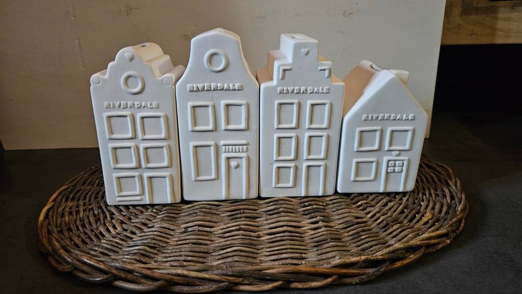 Riverdale Spaarpot Huisjes - Set van 4, Ophalen of Verzenden