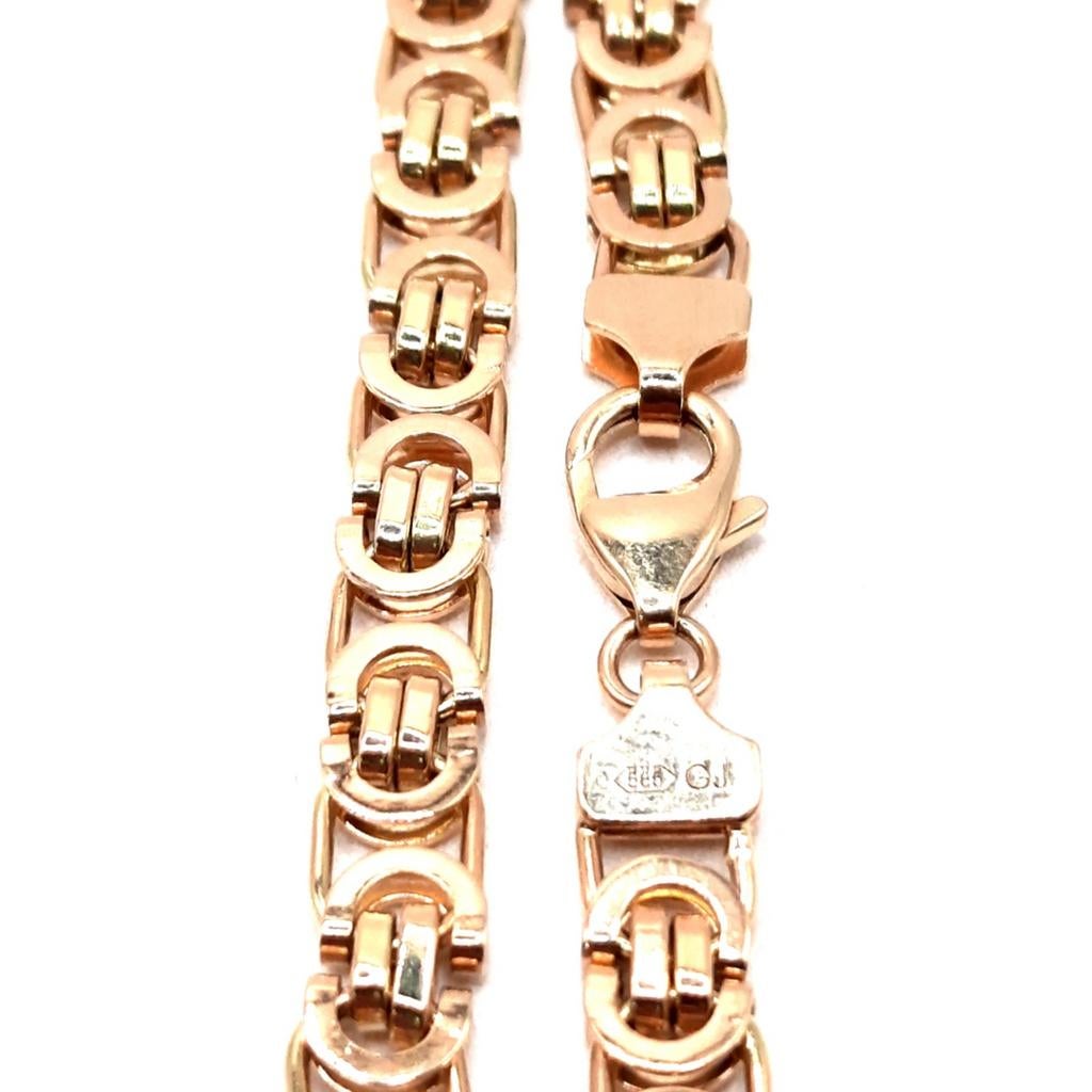 gouden platte koningsketting 14kt, Www.bredajuwelier.nl, Nieuw, Ophalen of Verzenden, Www.bredajuwelier.nl