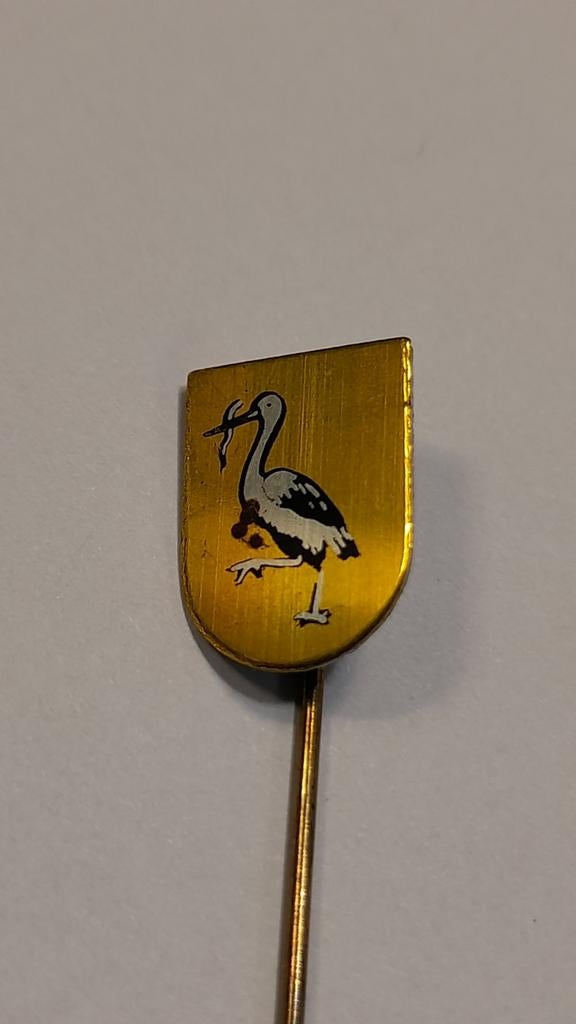 Den Haag Ooievaar Speldje, Verzamelen, Ophalen of Verzenden, Gebruikt, Overige onderwerpen