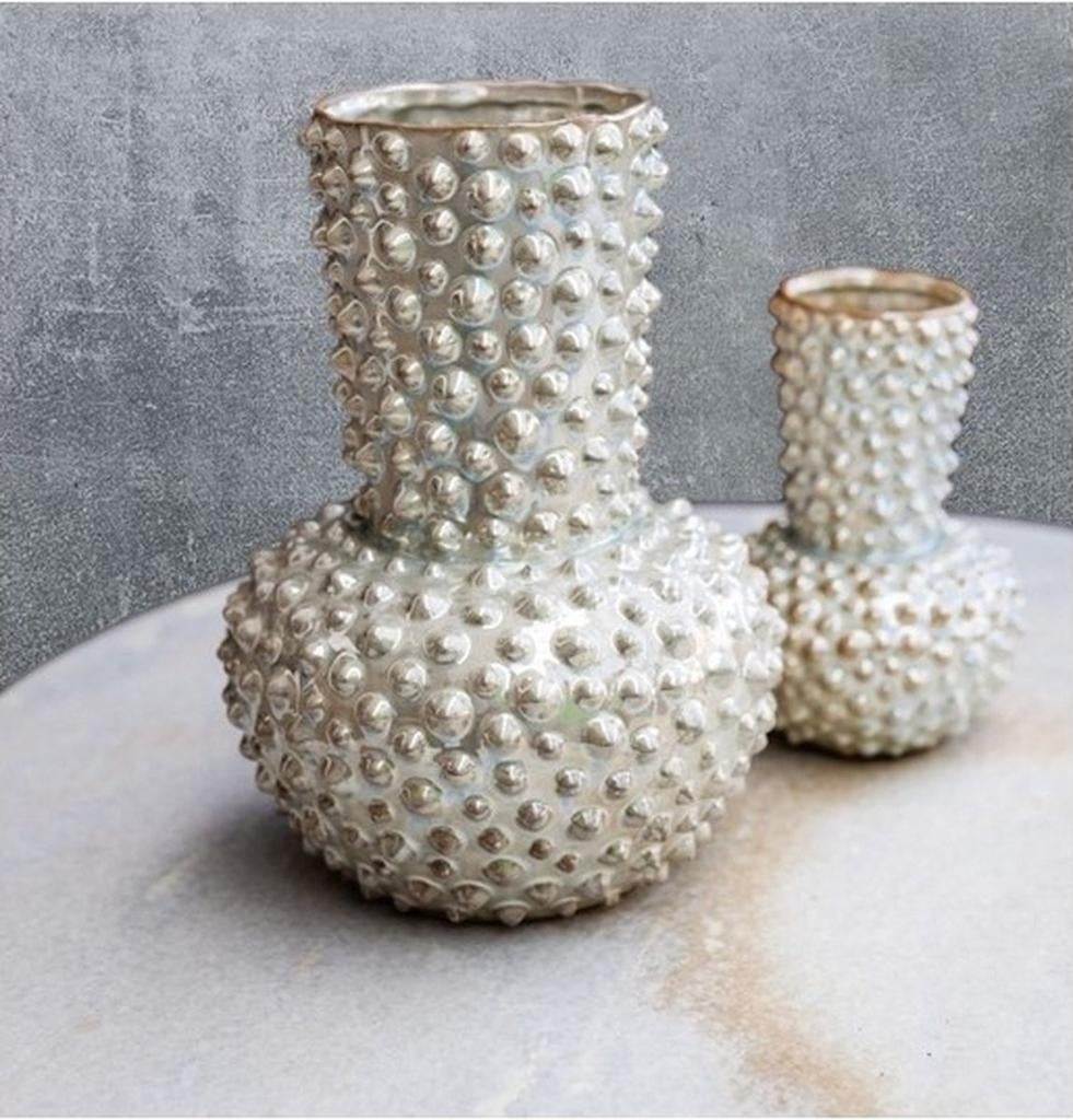 Daan Kromhout  Design Vazen Djedda dots pearl, Huis en Inrichting, Woonaccessoires | Vazen, Zo goed als nieuw, Overige kleuren