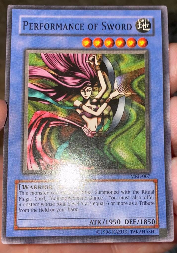 Yu-Gi-Oh! Faded Performance of Sword MRL Old US Print !, Ophalen of Verzenden, Zo goed als nieuw, Losse kaart