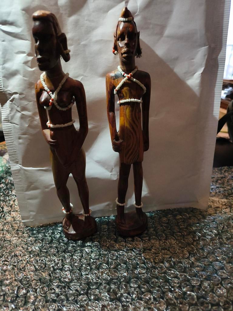 Afrikaanse houten beelden vintage, Ophalen of Verzenden