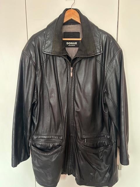 zwarte leren jas, Ophalen, Zwart, Maat 56/58 (XL), Donar