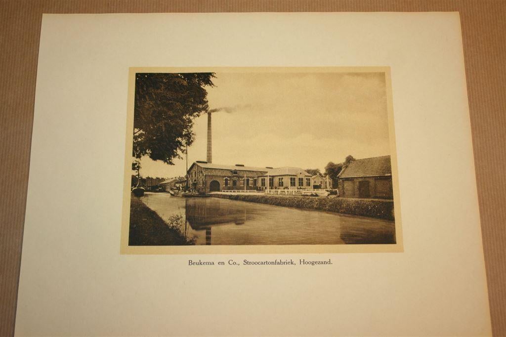 Antieke prent/foto Beukema Strokartonfabriek Hoogezand !!, Ophalen of Verzenden, Voor 1940, Gebruikt, Overige onderwerpen