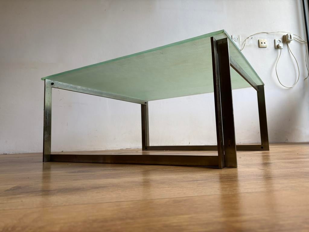 Salontafel style Poul Kjaerholm, Ophalen, Zo goed als nieuw, Vierkant, 75 cm of meer