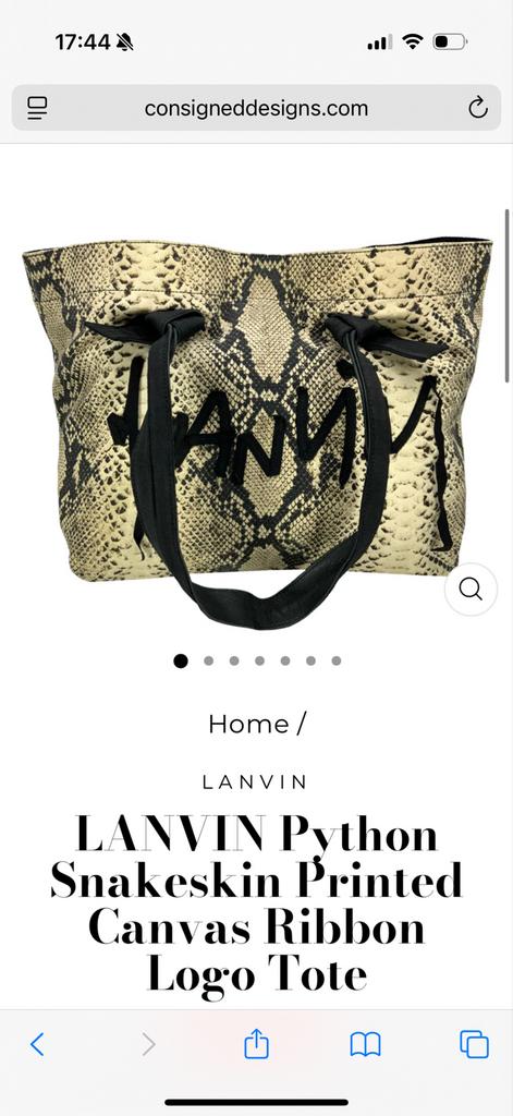 Lanvin Tas - Slangenprint - Zo Goed Als Nieuw, Ophalen of Verzenden, Zo goed als nieuw, Overige kleuren, Handtas
