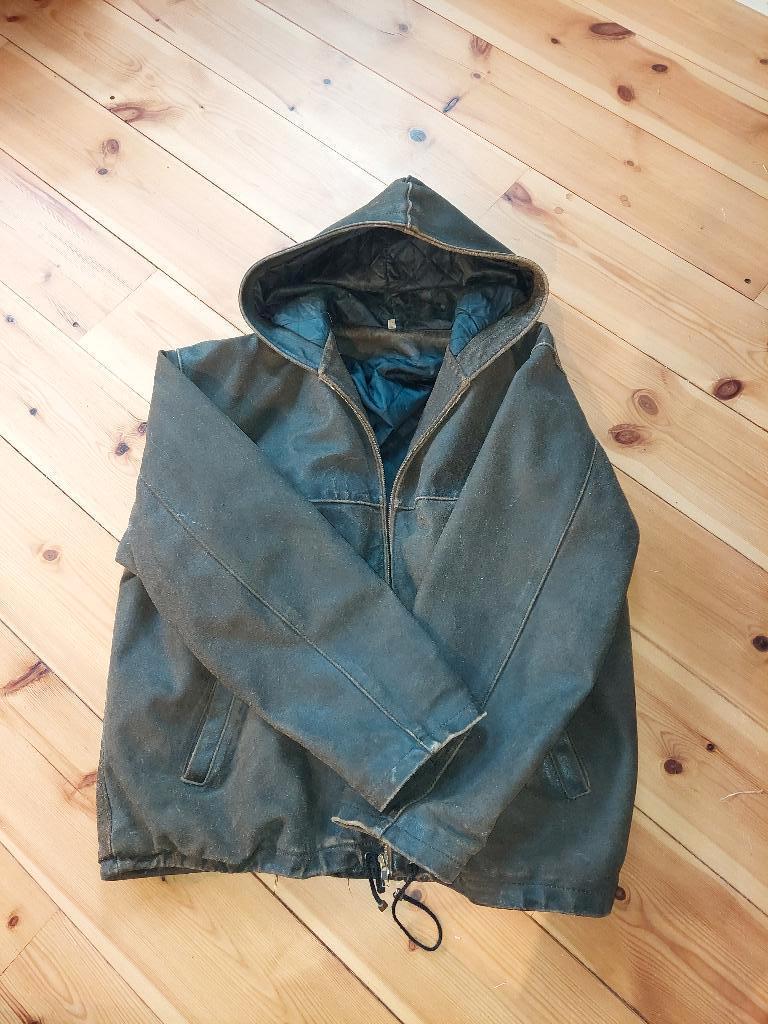 Vintage lederen jas met capuchon, Kleding | Heren, Jassen | Winter, Ophalen of Verzenden, Zo goed als nieuw, Maat 56/58 (XL), Bruin
