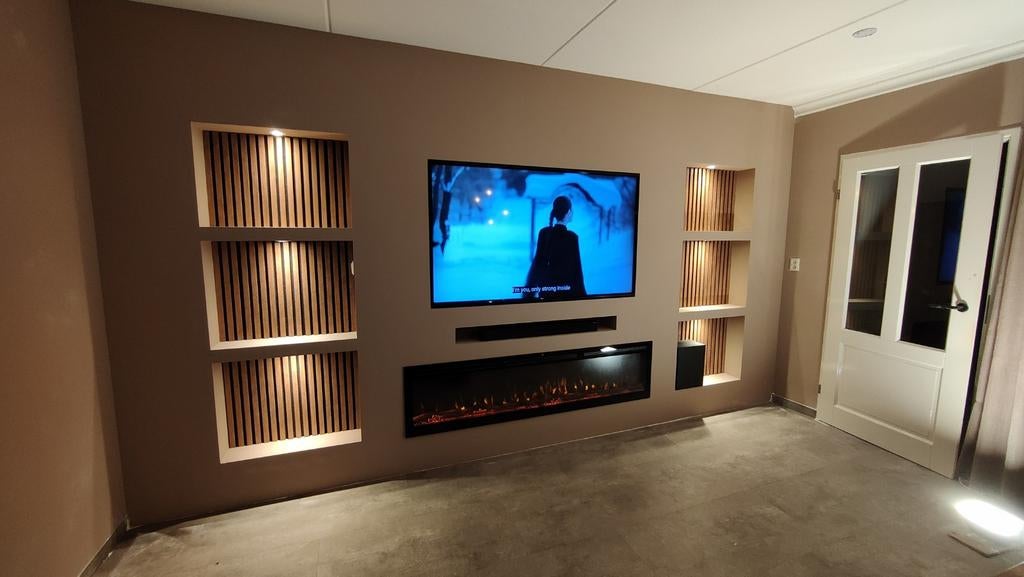 Sfeerhaard, tv kast , Cinewall. +31687823495, Ophalen of Verzenden, Zo goed als nieuw