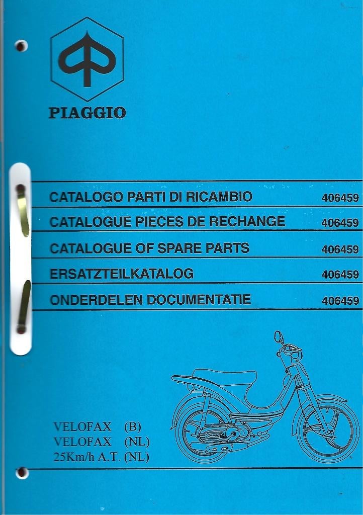 Vespa Piaggio Velofax onderdelenlijst bromfiets (8016z), Ophalen of Verzenden, Zo goed als nieuw
