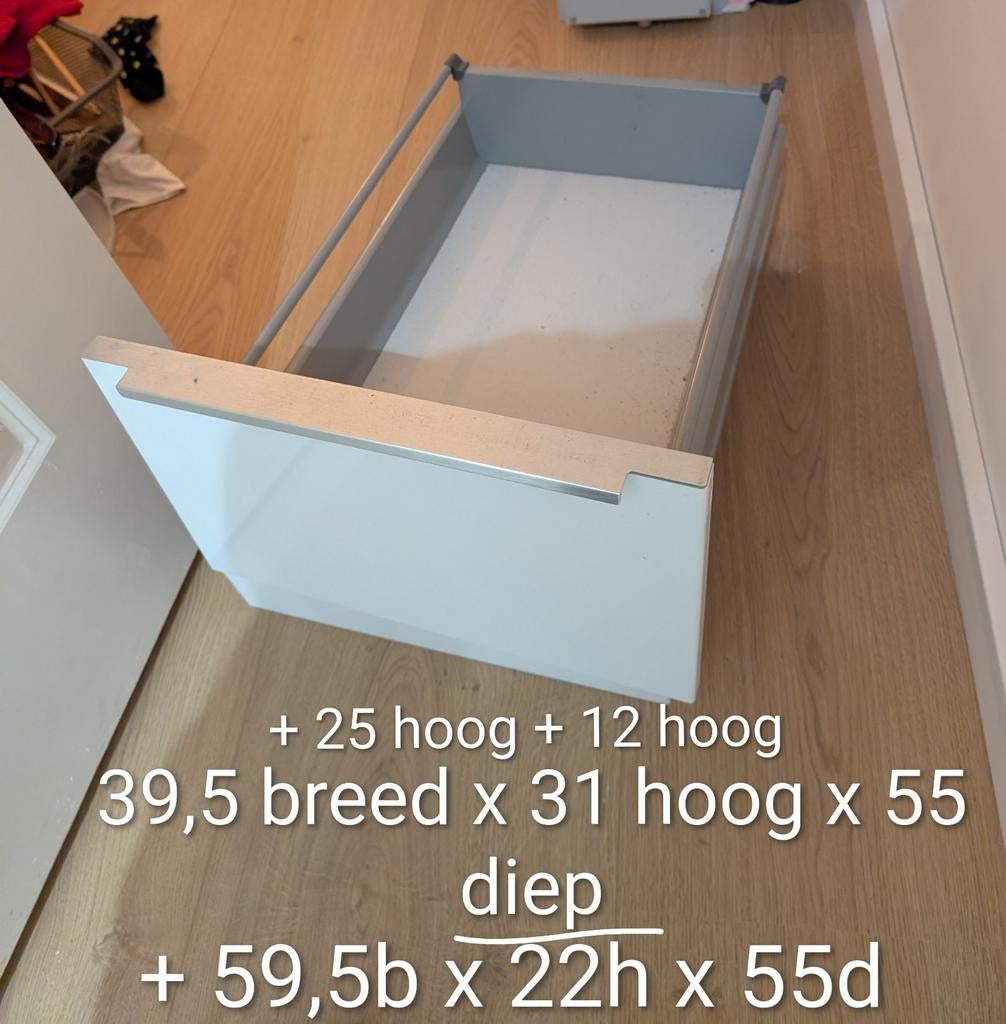 Ikea Rationell Lades, hoogglans wit, meerdere maten, Huis en Inrichting, Keuken | Keukenelementen, Ophalen, Gebruikt, Wit, Minder dan 100 cm