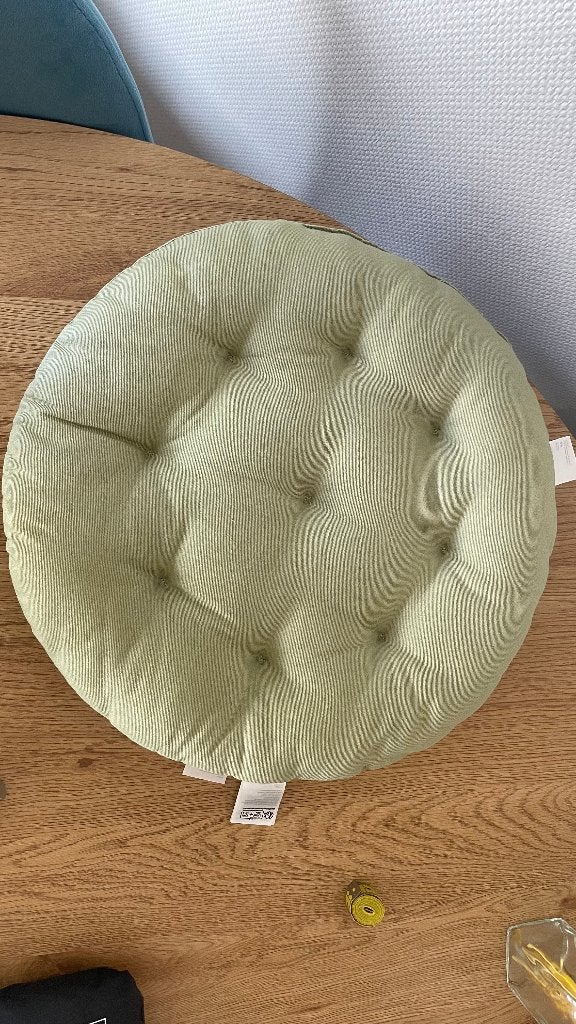 Set van 2 ronde stoelkussens, H&M Home, 38x38 cm, Ophalen, Rond, Zo goed als nieuw, Groen