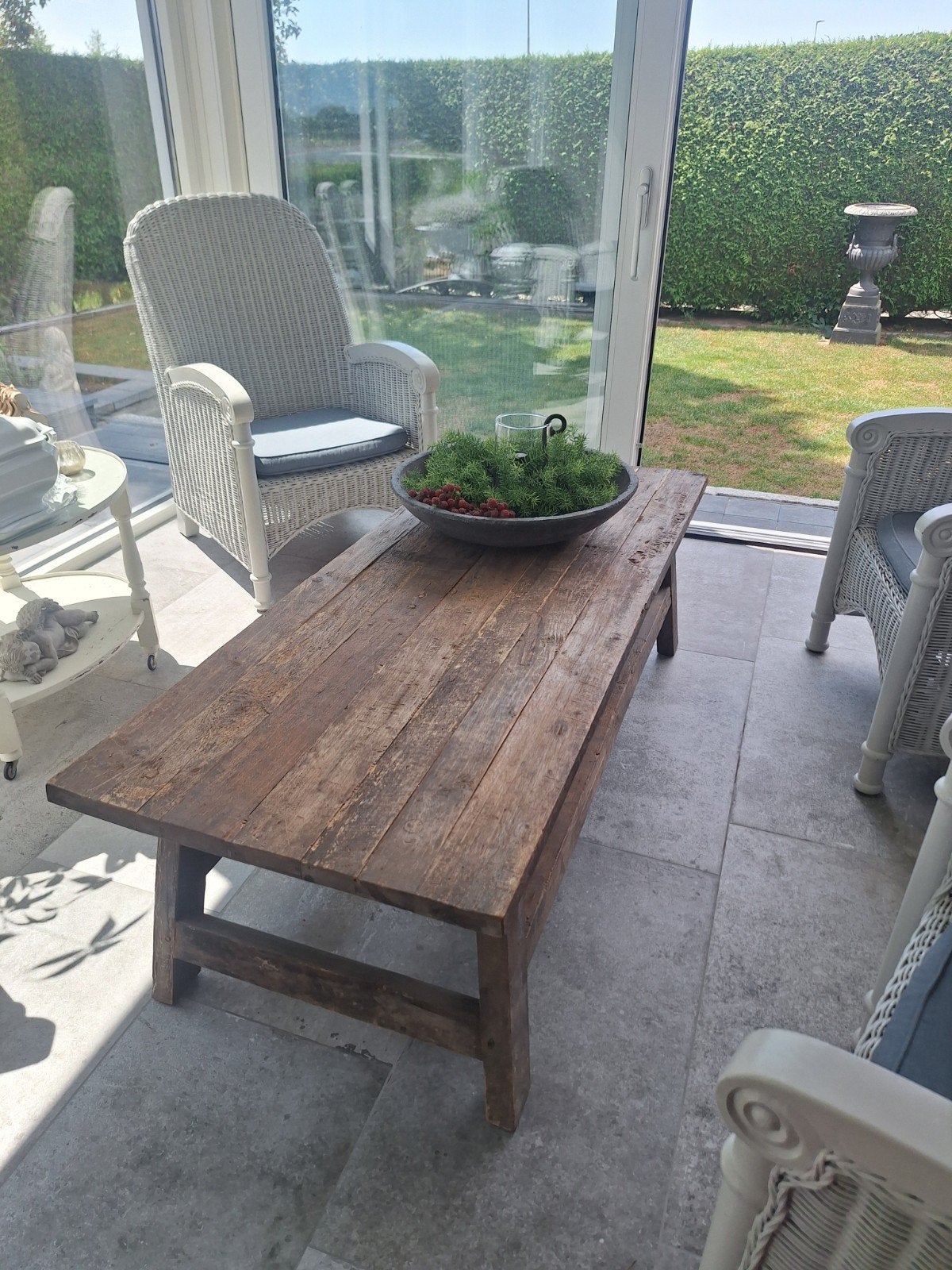 Oud houten salontafel Aura Peeperkorn, Ophalen, Gebruikt, 100 tot 150 cm, 50 tot 100 cm