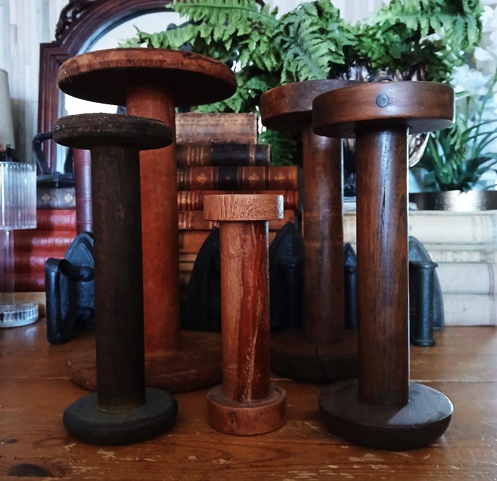 Houten oude spoel klos klossen brocante naaiklos, Ophalen of Verzenden
