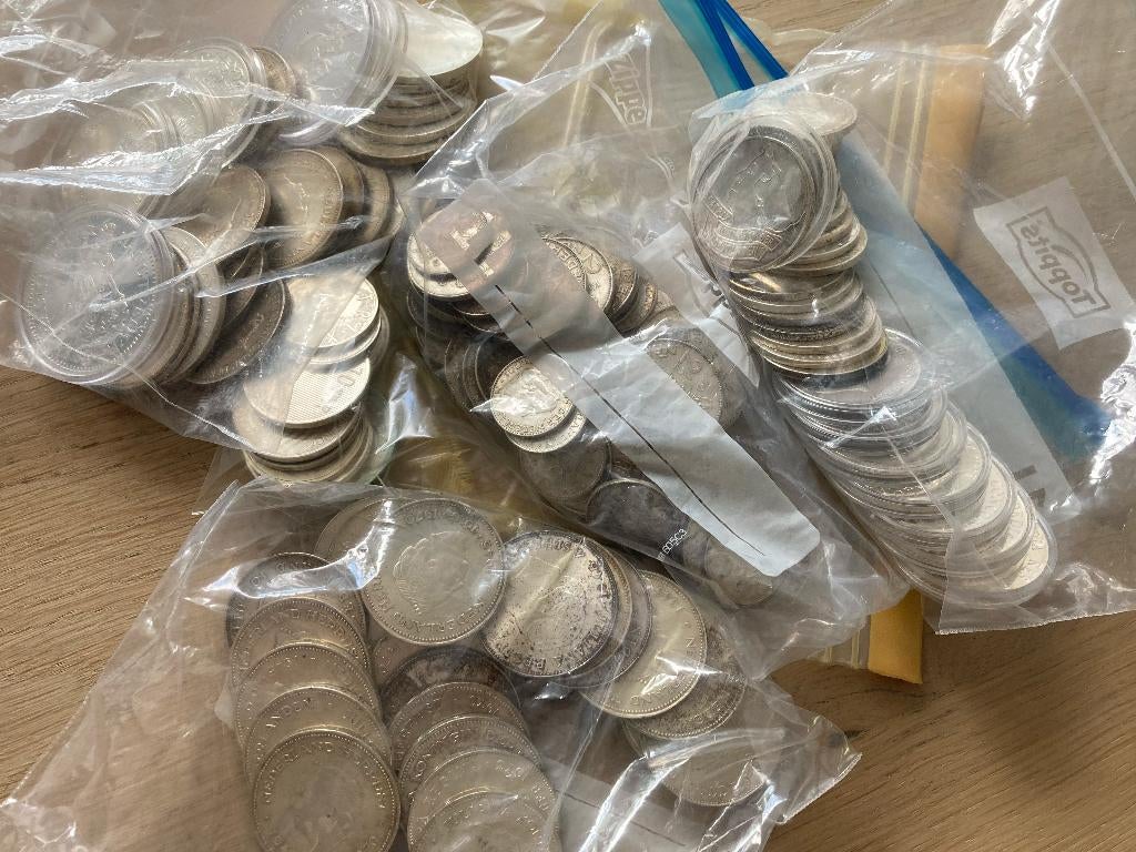 2,3 kg (netto) mix zilveren munten (5% onder spot), Postzegels en Munten, Munten | Nederland, Ophalen, Setje, Zilver, Overige waardes