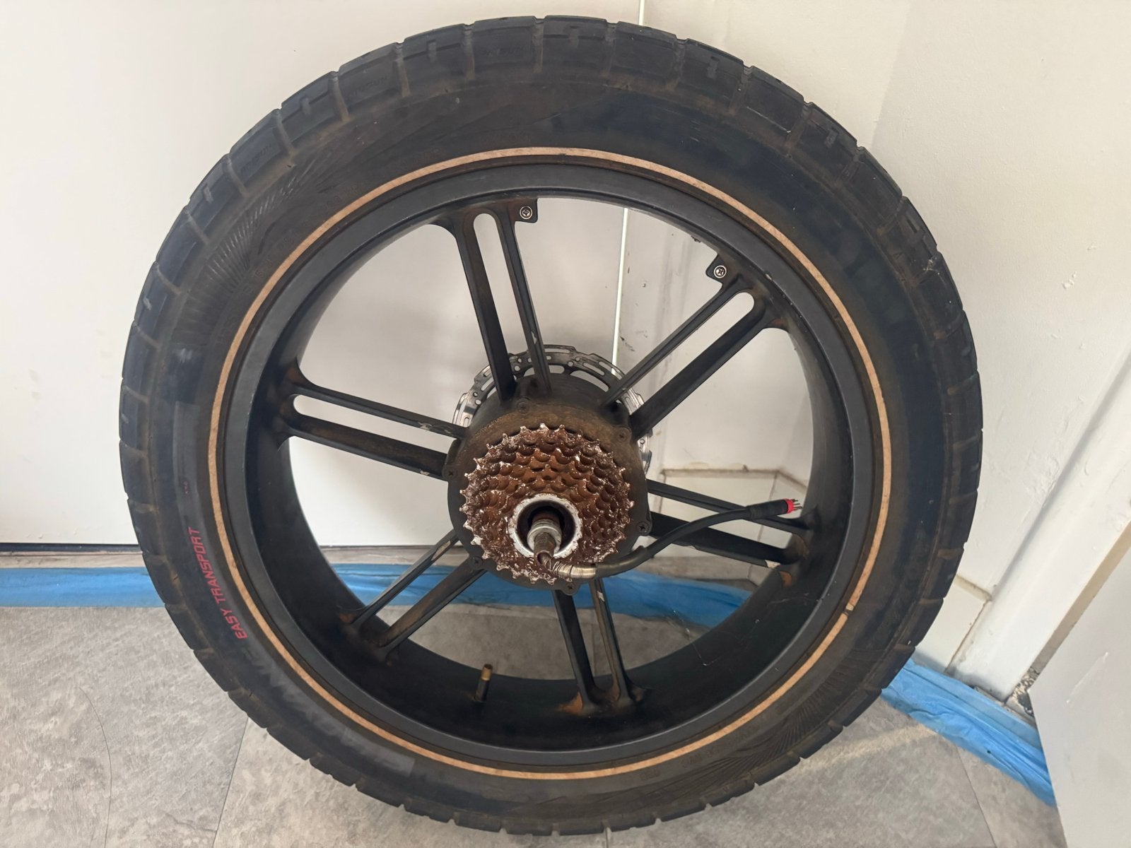 Elektrisch fietswiel met motor en band - Gebruikt, Gebruikt, Ophalen of Verzenden, Aluminium, Elektrische fiets