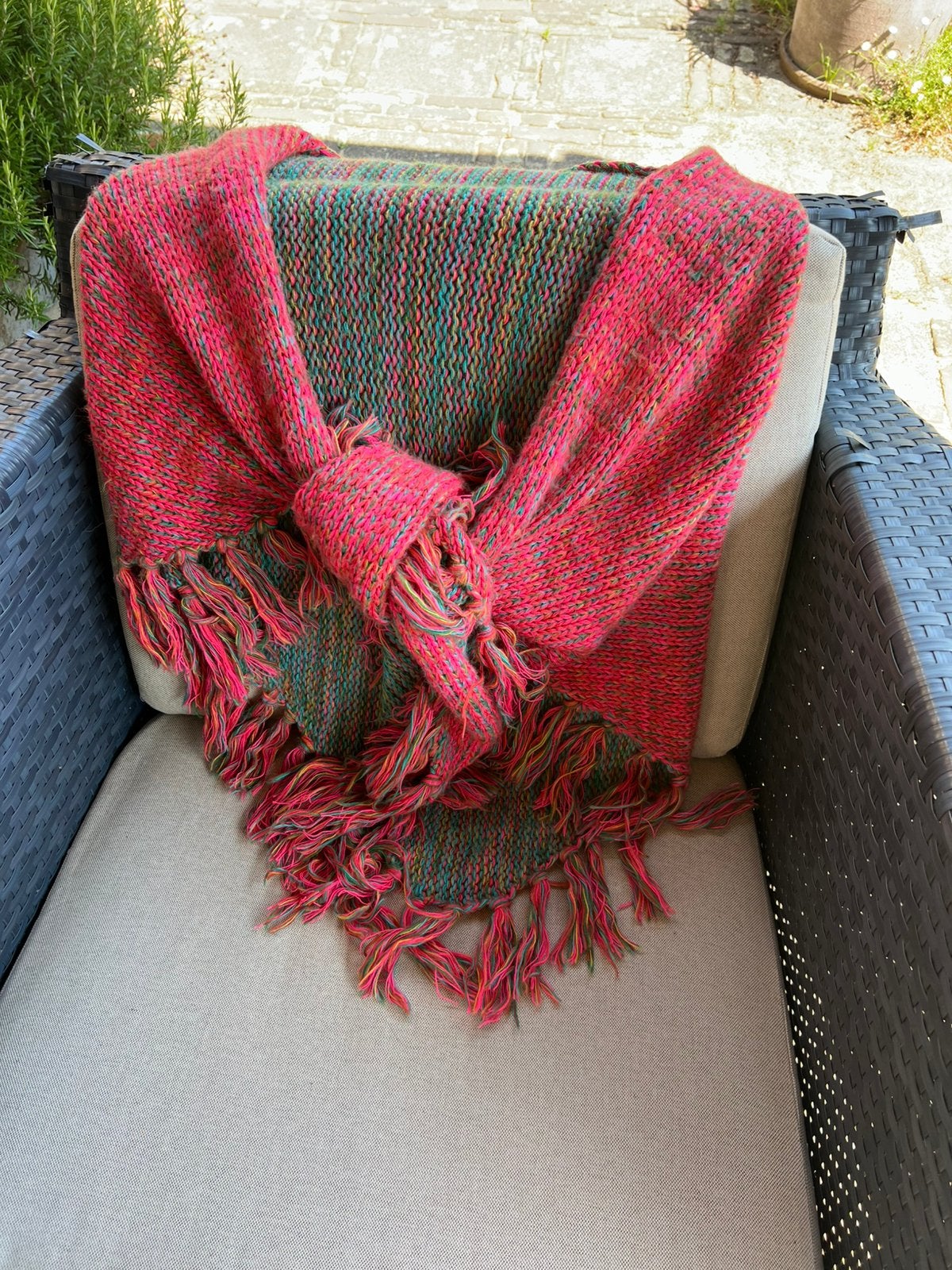 Omslagdoek van alpaca wol uit Peru, Ophalen of Verzenden, Zo goed als nieuw, Maat 46/48 (XL) of groter, Sjaal