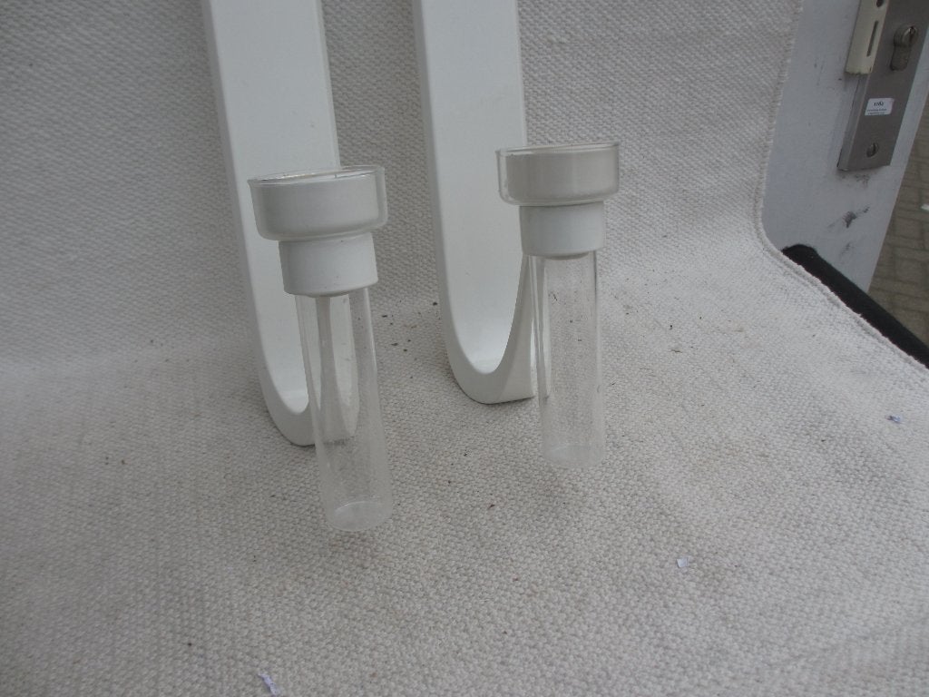 2 stuks Vintage IKEA Knivig / Ehlèn Johansson, Huis en Inrichting, Woonaccessoires | Kandelaars en Kaarsen, Gebruikt, 32 cm, Wit