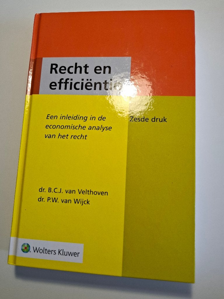 Recht en efficiëntie, Boeken, B.C.J. van Velthoven, Ophalen of Verzenden, Alpha, WO