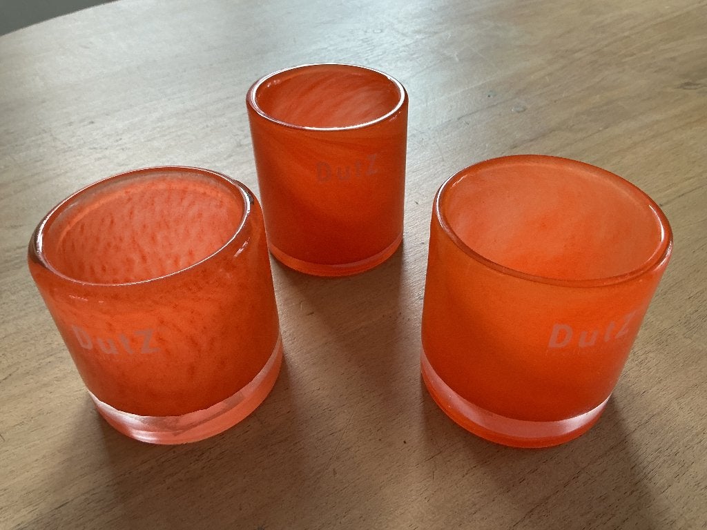 DUTZ windlichtjes oranje, Handgemaakt, Nieuw, Oranje, Ophalen of Verzenden
