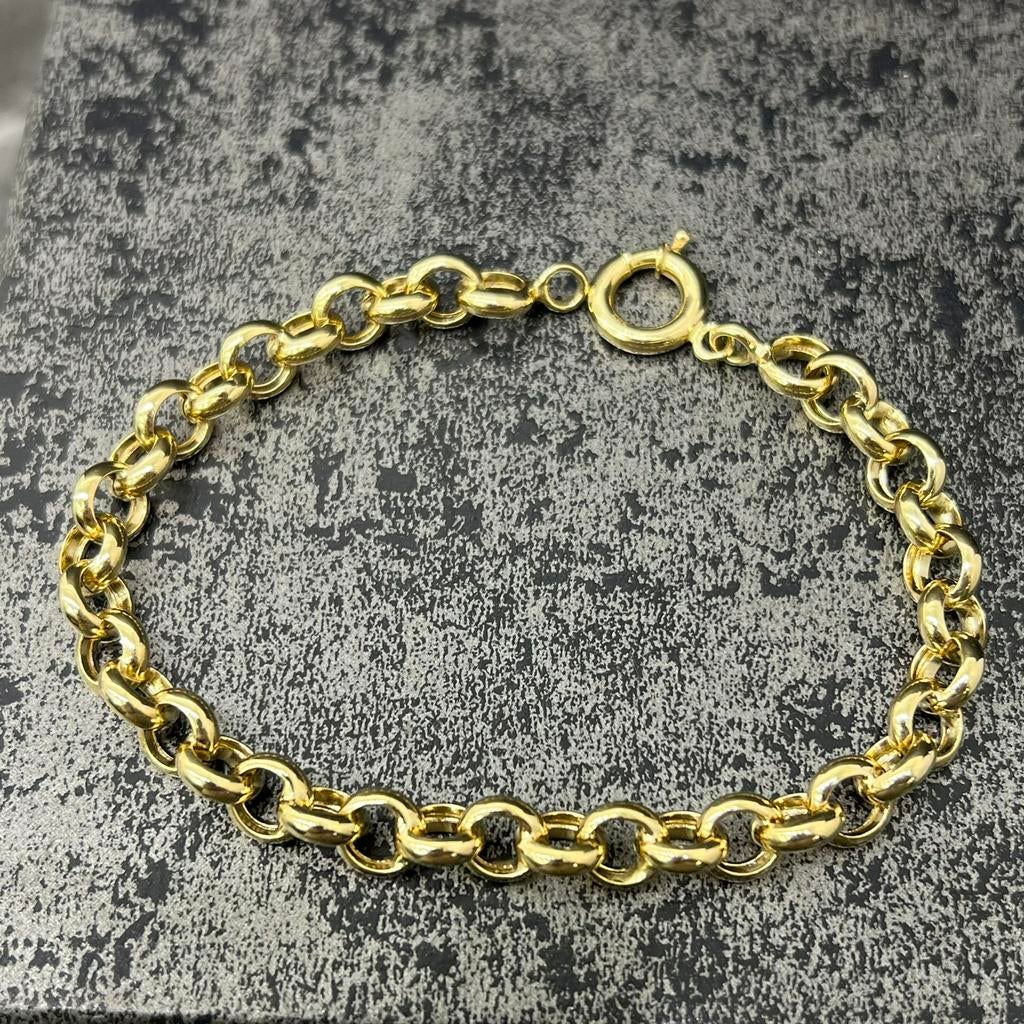 14 karaat gouden armband jasseron schakel, Ophalen of Verzenden, Nieuw, Goud