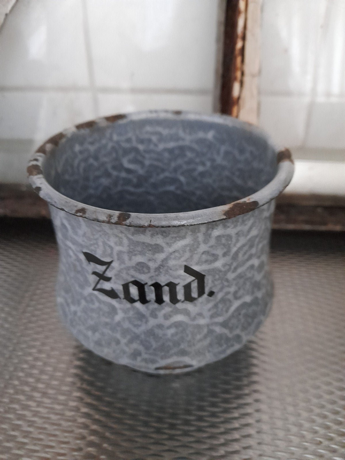 oud emaille wolkjes Zand bakje, Ophalen of Verzenden
