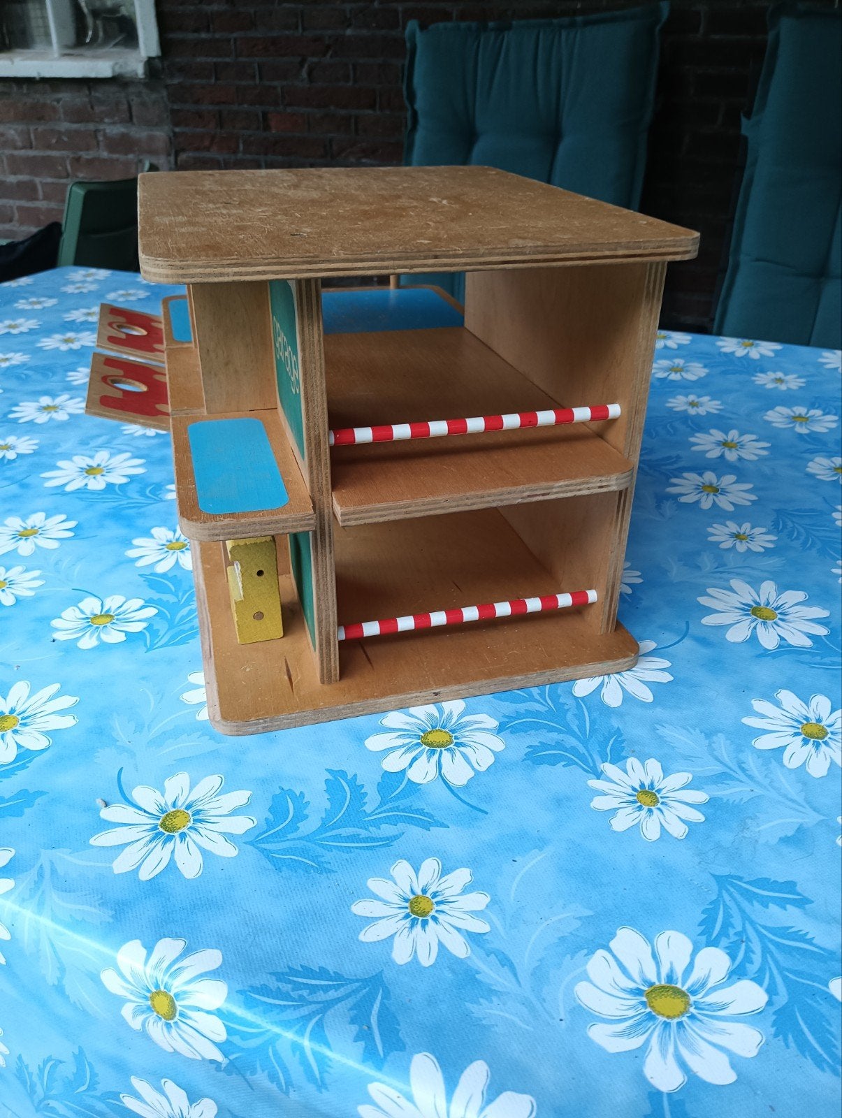 Houten speelgoedgarage SIO, vintage, Ophalen