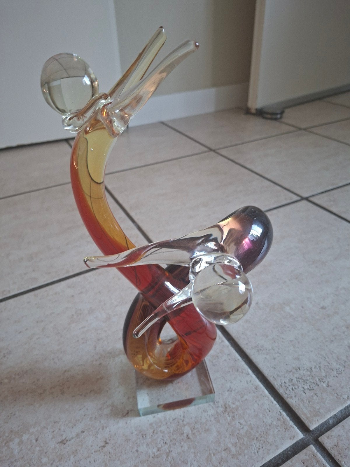 mooi glassculptuur, Ophalen