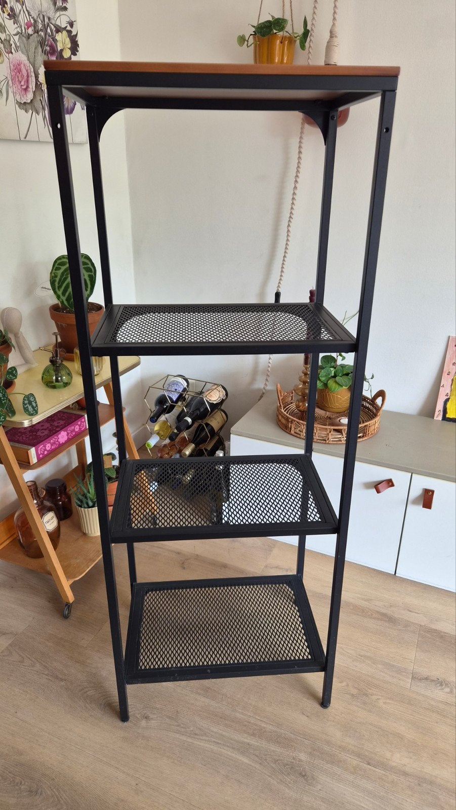 IKEA FJÄLLBO Kast/Open Kast Zwart 51x136 cm, Ophalen, Met plank(en), Grenenhout, 100 tot 150 cm