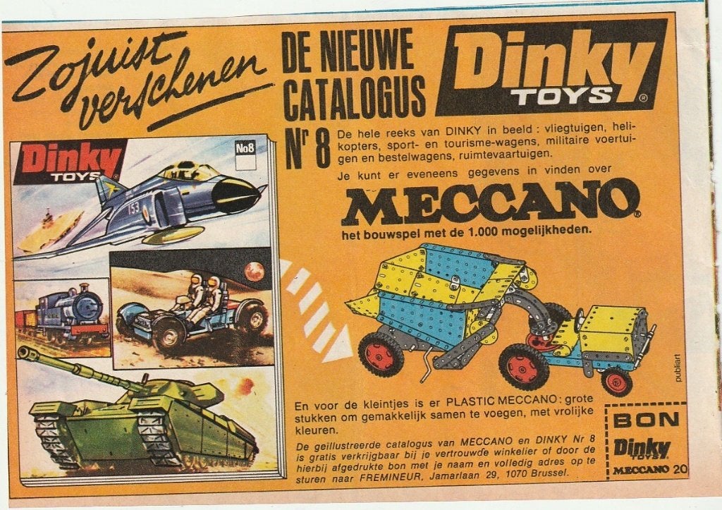 Retro reclame 1972 Dinky Toys speelgoed & Meccano gidsen, Verzenden, Overige typen