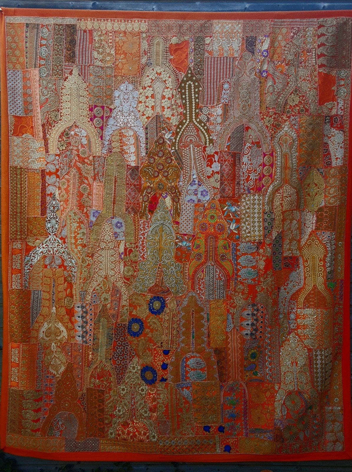 Uniek Indiaas Wandkleed - Handgemaakt, 200x255 cm, Ophalen of Verzenden, Zo goed als nieuw