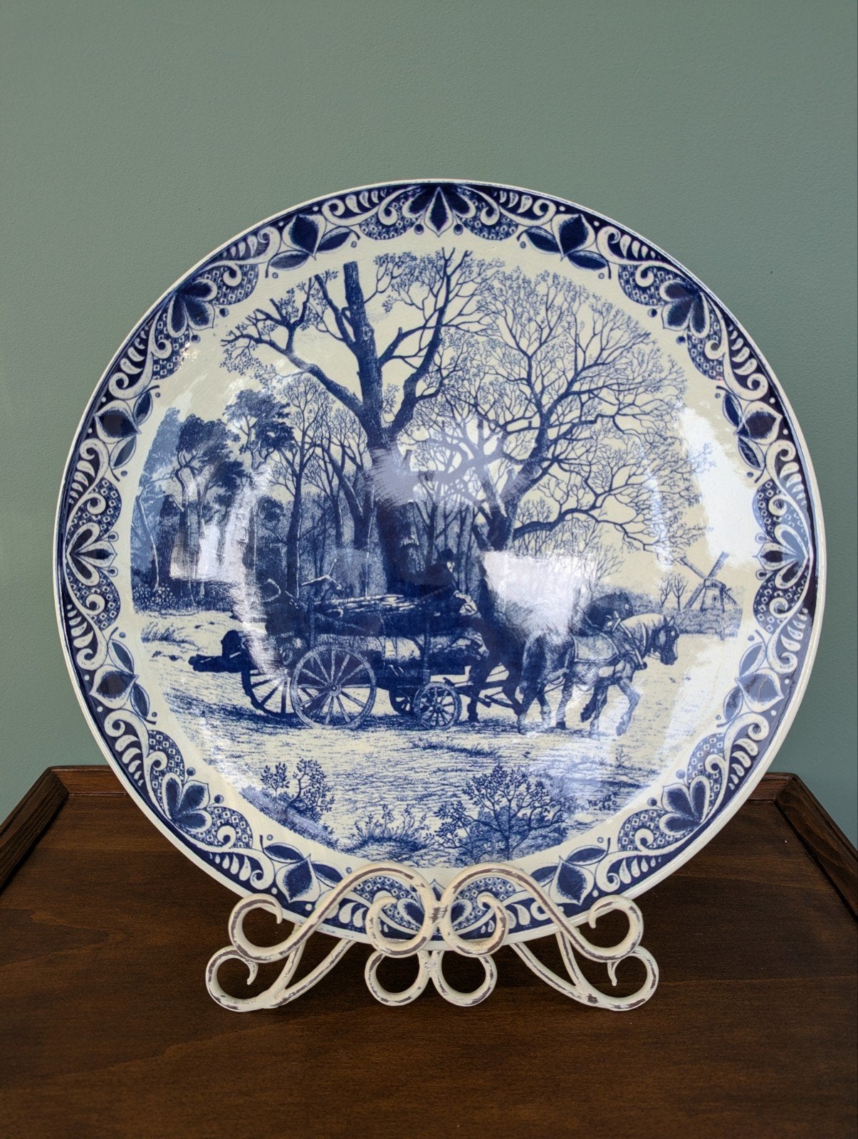 Wandbord Chemkefa Delfst Blauw, 39cm rond., Ophalen of Verzenden