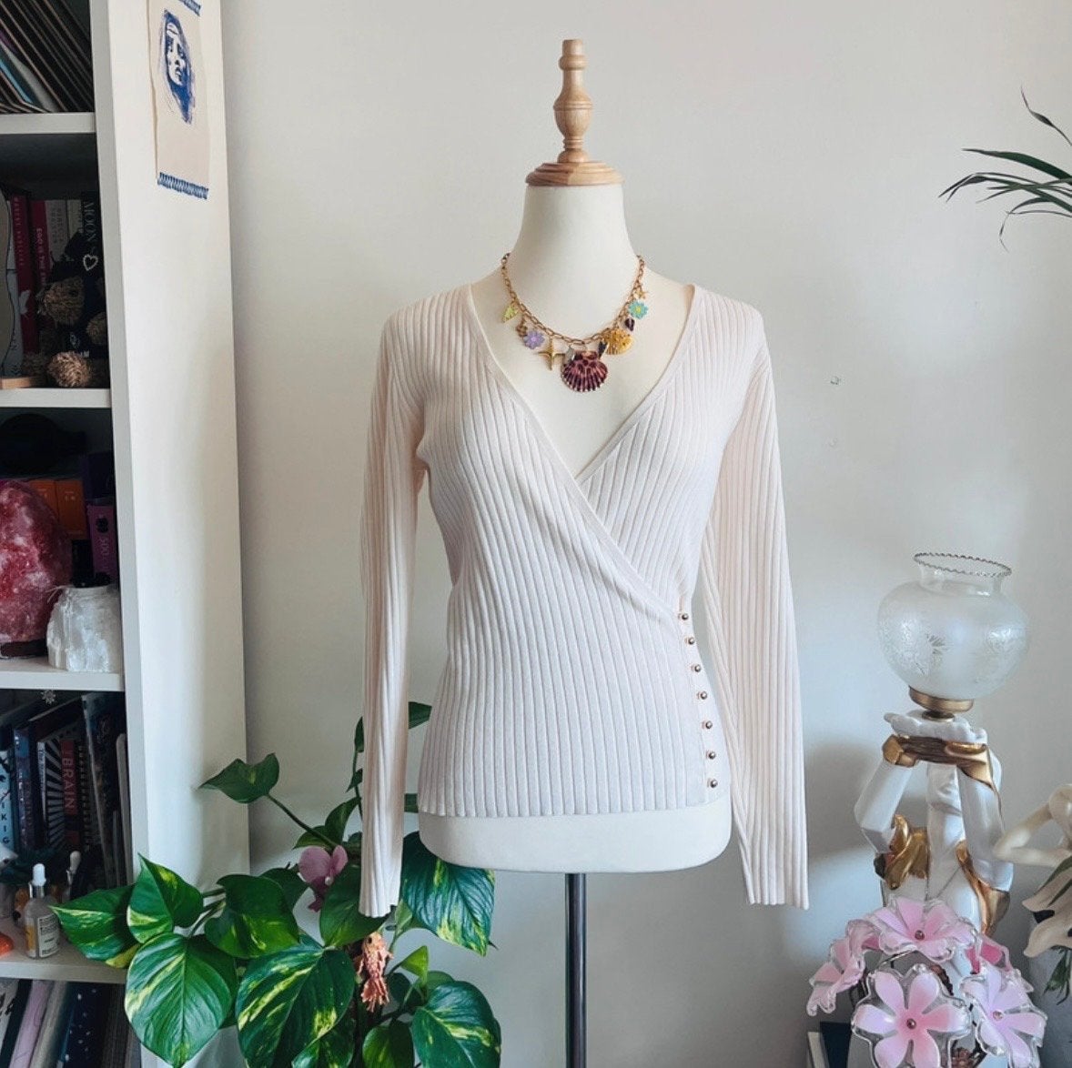 Morgan overslag trui met gouden knoopjes - Maat XS, Kleding | Dames, Ophalen of Verzenden, Zo goed als nieuw, Maat 34 (XS) of kleiner