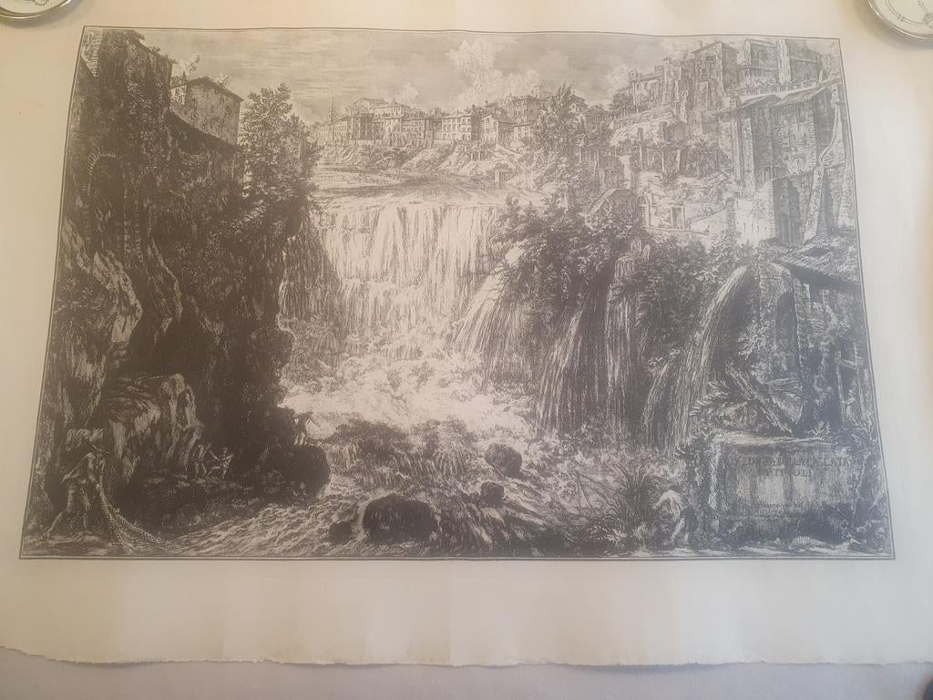 Ets Veduta della Cascata di Tivoli Piranesi 1766 waterval, Ophalen