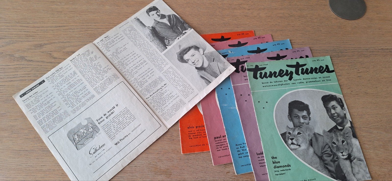 Muziekblad Tune Tunes uit 1959 en 1960, Gebruikt, Zang, Ophalen of Verzenden, Thema