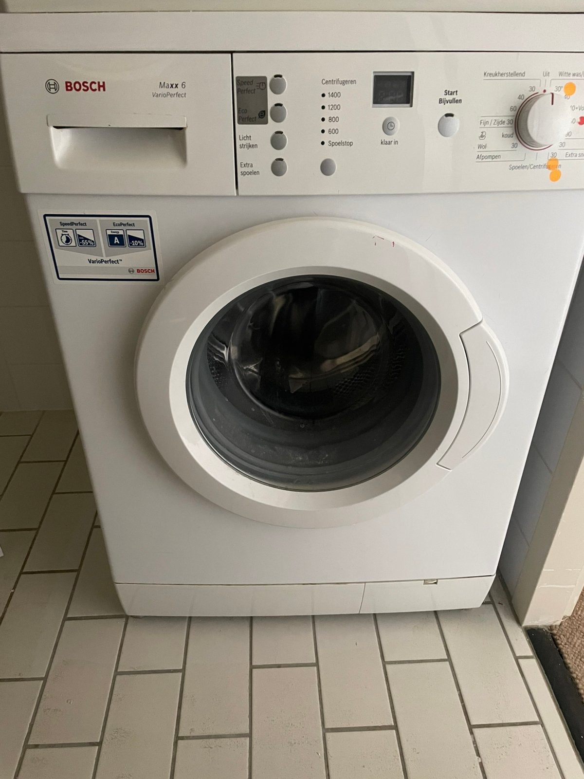Wasmachine en Condensdroger merk Bosch, 6 tot 8 kg, Ophalen, Zo goed als nieuw, 85 tot 90 cm
