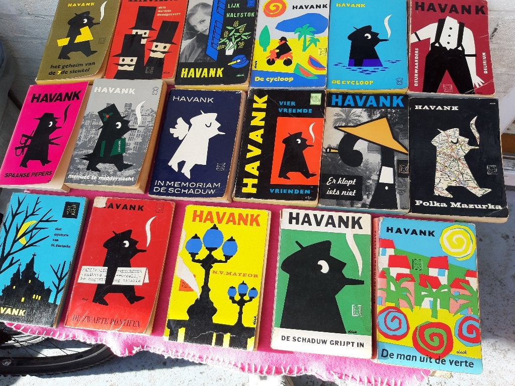 HAVANK ,17 stuks, o.a. De Cycloop, Lijk Halfstok, Polka Mazu, Boeken, Detectives, Gelezen, Tv-bewerking, Ophalen