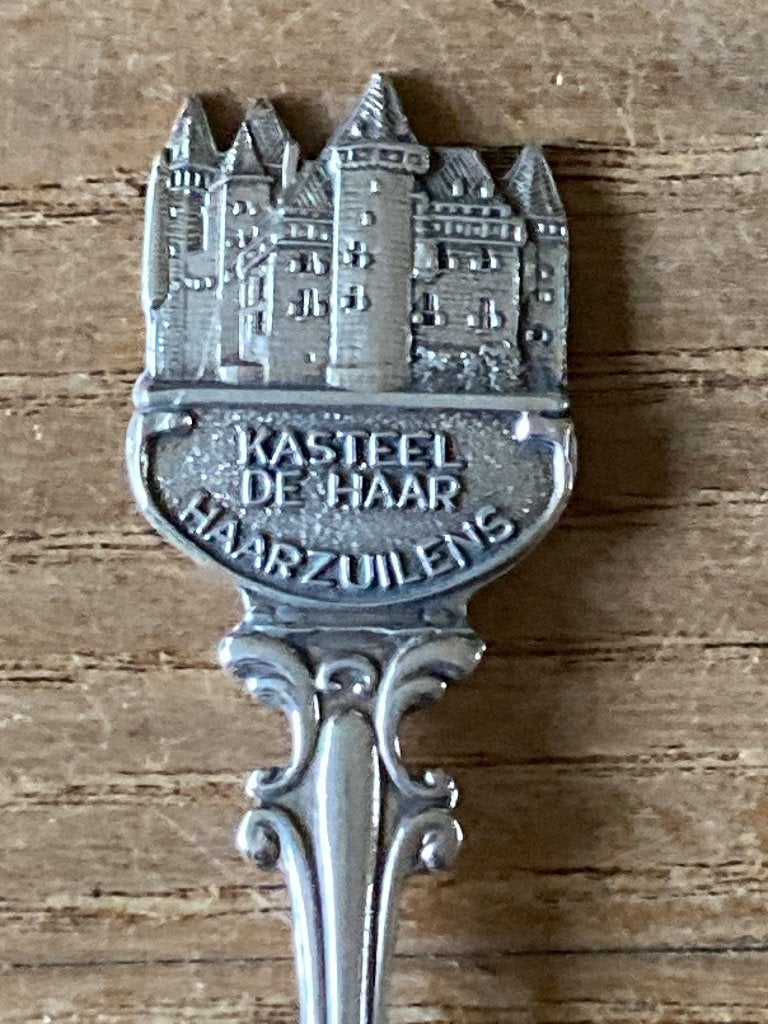 Vintage verzilverde theelepel Kasteel de Haar Haarzuilens, Ophalen of Verzenden