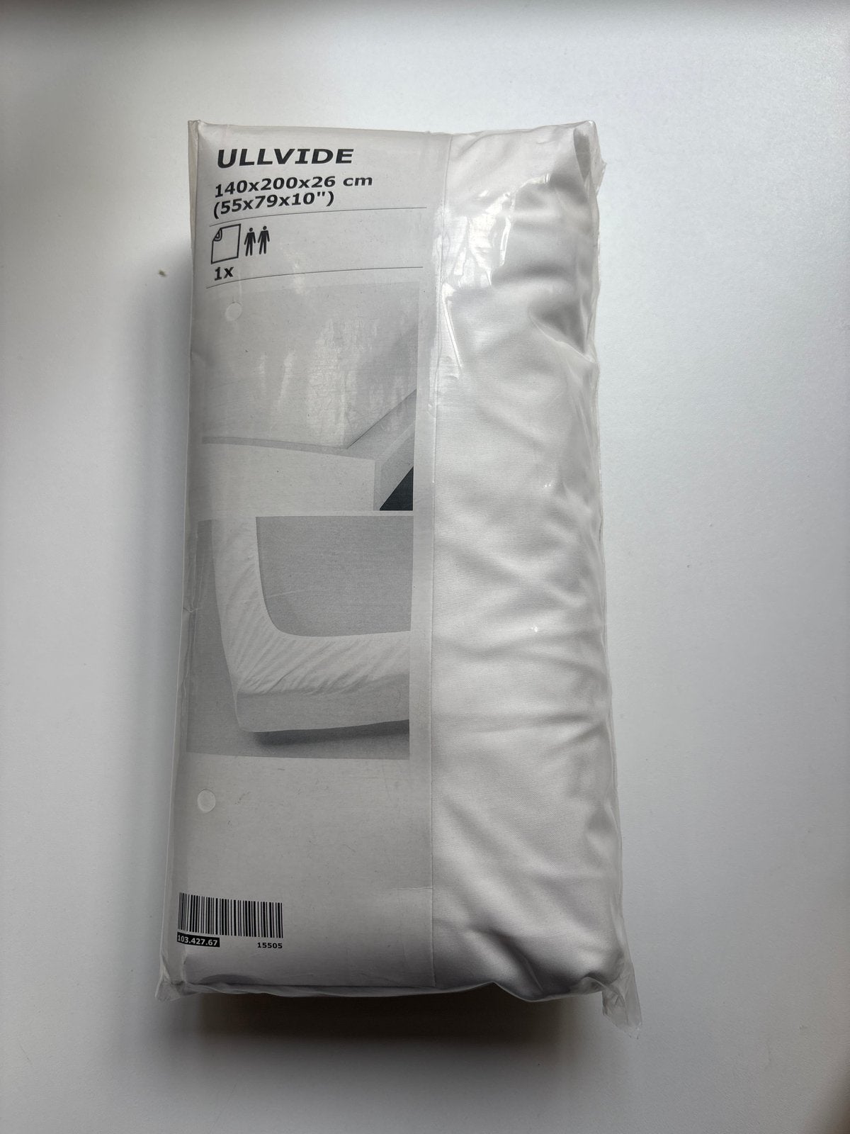 IKEA ULLVIDE Hoeslaken 140x200x26 cm Wit Nieuw, Ophalen of Verzenden, Wit, Hoeslaken of Sloop, Nieuw