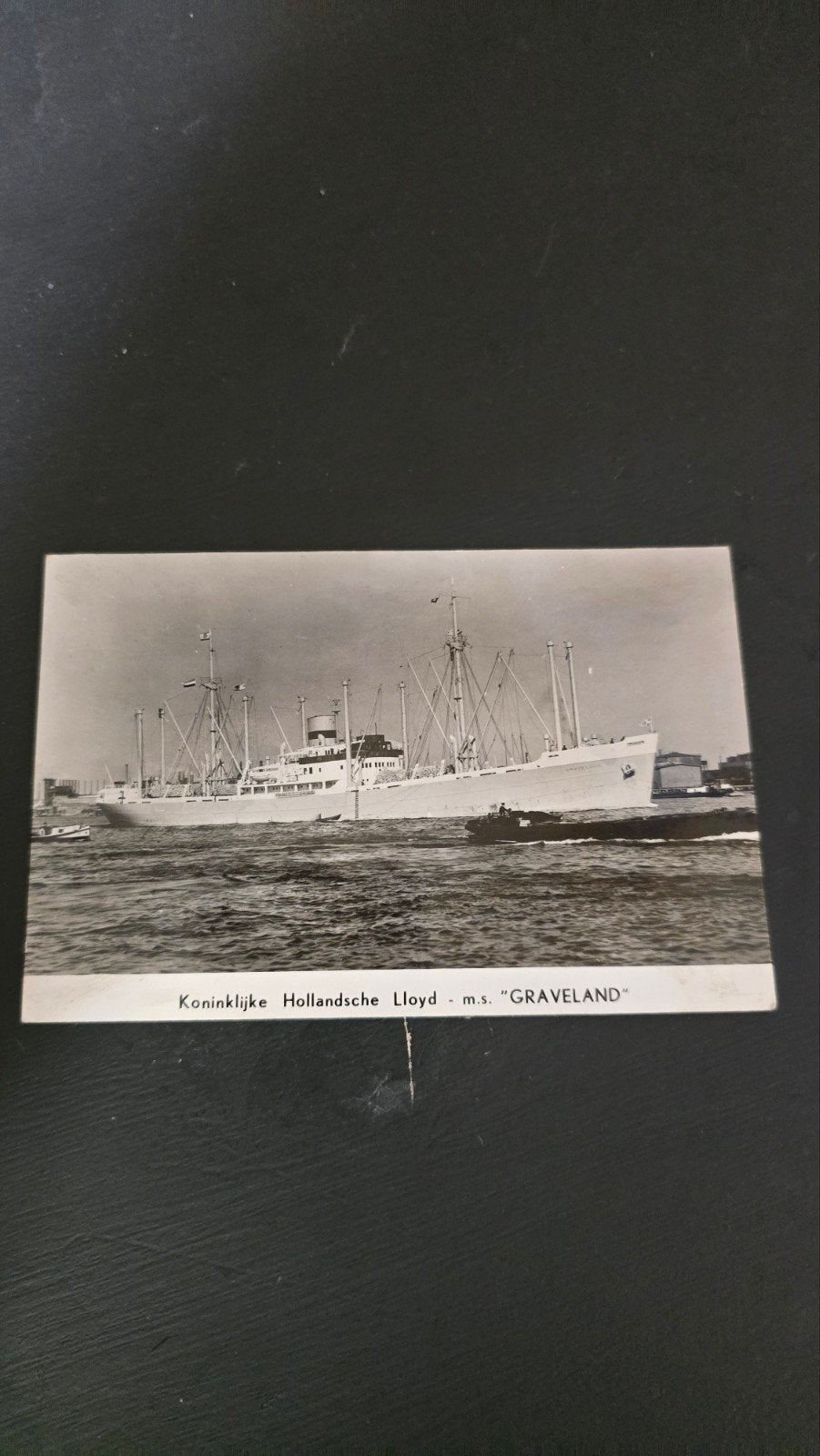 Ansichtkaart Koninklijke Hollandsche Lloyd m.s. "GRAVELAND", Verzamelen, Scheepvaart, Ophalen of Verzenden