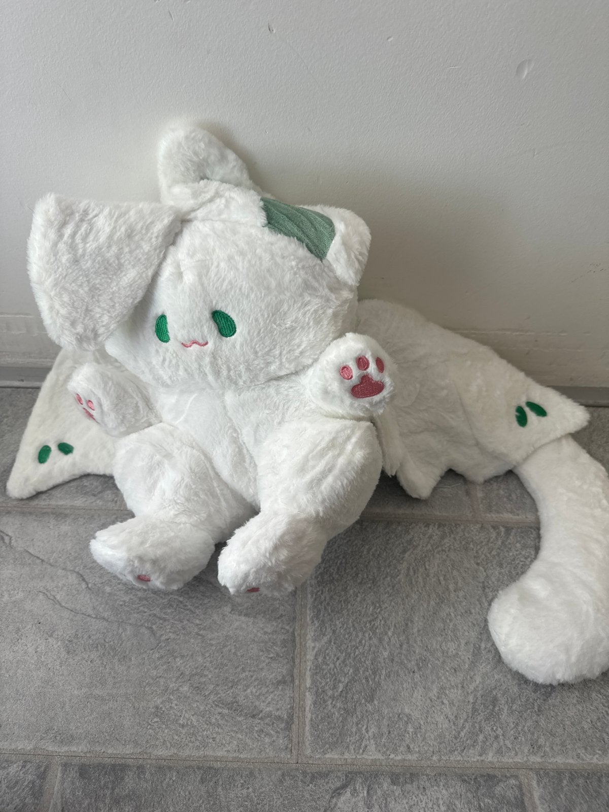Schattige witte pluche draak/konijn knuffel, Overige merken, Overige karakters, Ophalen of Verzenden, Middelgroot (20 tot 80 cm)