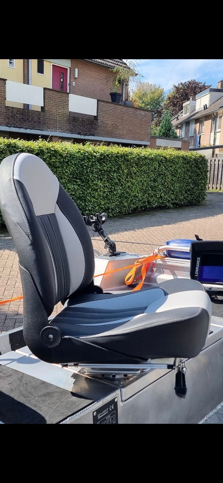 Comfortabele bootstoel - Zwart/Grijs, Ophalen of Verzenden, Gebruikt, Interieur en Kussens