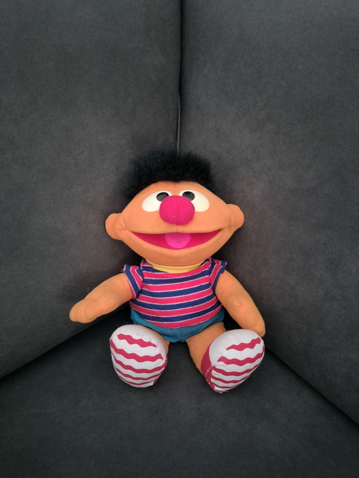 Ernie knuffel met geluid - Sesamstraat, Oranje, Gebruikt, Overige merken, Met geluid